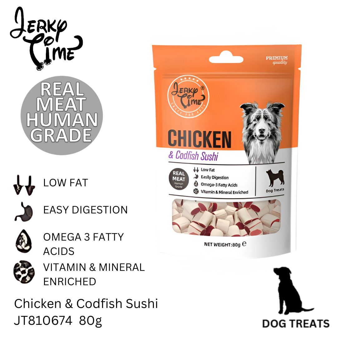 Jerky Time Chicken & Codfish Sushi for Dogs 80g (JT810674)