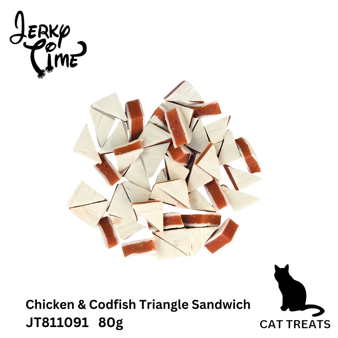 Jerky Time Chicken & Codfish Triangle Sandwich for Cat 80g (JT811091) NEW