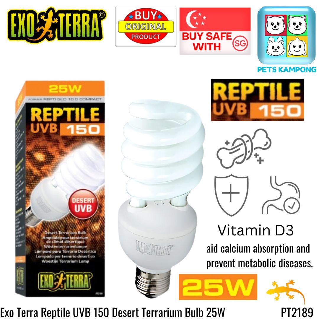 Exo Terra Reptile UVB 150 Desert Terrarium Bulb 25W (PT2189)
