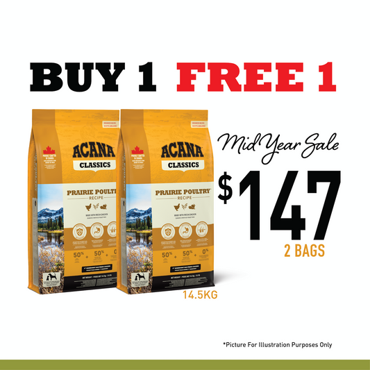 Acana Dog Prairie Poultry 14.5kg BUY 1 FREE 1