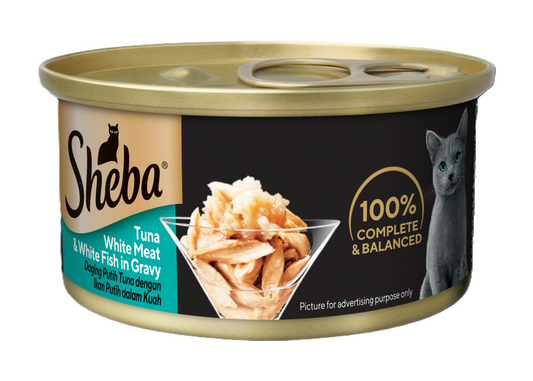 Sheba Tuna White Meat and White Fish in Gravy [85g x 24]