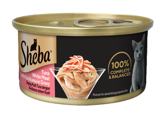 Sheba Tuna White Meat with Kanikama (Crab) in Gravy [85g x 24]