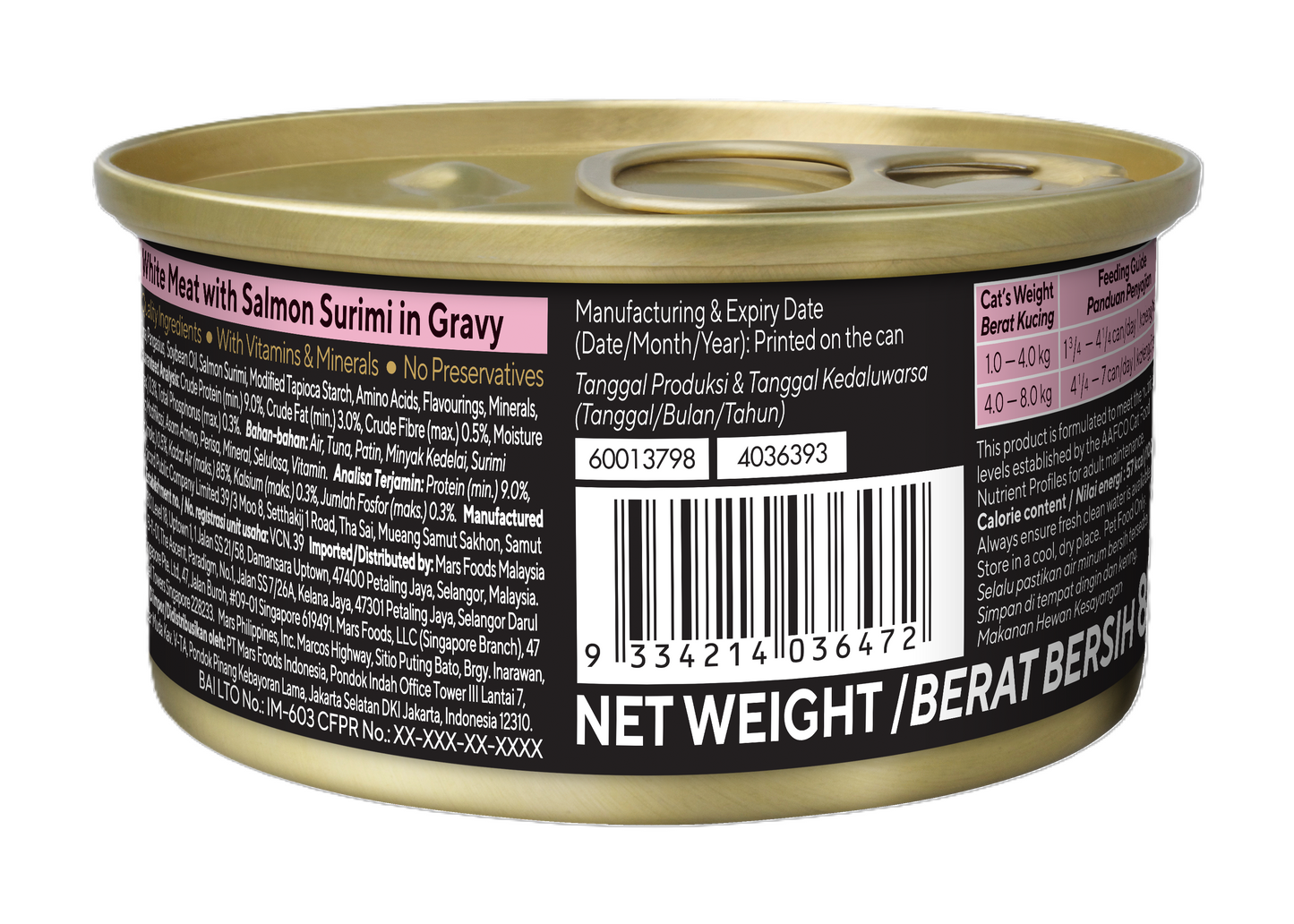 Sheba Tuna White Meat with Salmon Surimi in Gravy [85g x 24]