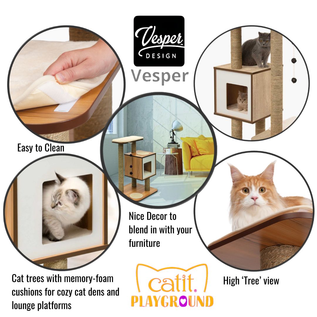 Catit Vesper Cat Furniture V-Base, Walnut (52042) NEW