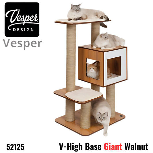 Catit Vesper Cat Furniture V-High Base Giant, Walnut (52125) NEW