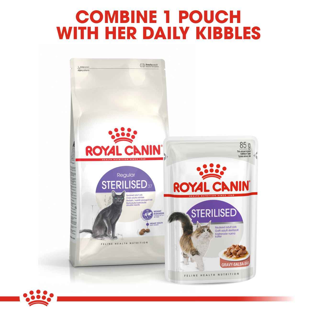 Royal Canin Feline Pouch Sterilised Chunks In Gravy [85g x 12]