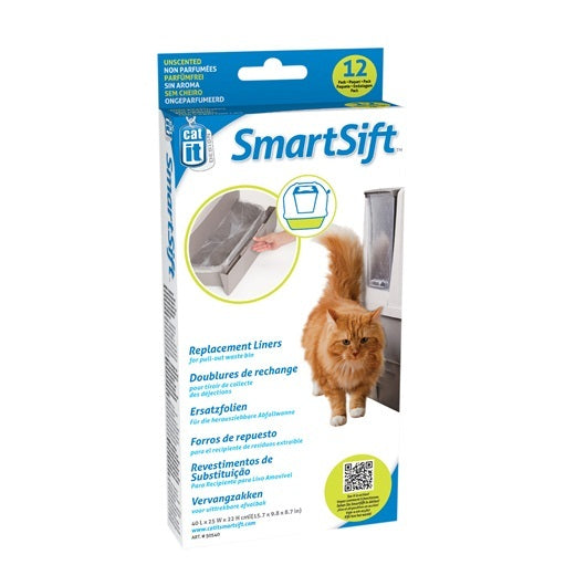 Catit 50540 Smartsift Replacement Liners - 12 pack For Pull-Out Waste Bin