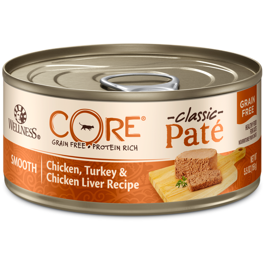 Wellness Cat Canned CORE® Pâté Chicken, Turkey & Chicken Liver 5.5oz