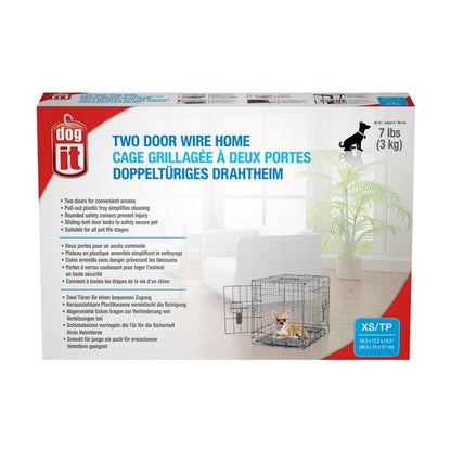 Dogit Two Door Wire Home Crates with divider - Available in XS, S, M, L, XL & XXL