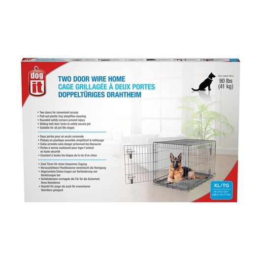 Dogit Two Door Wire Home Crates with divider - Available in XS, S, M, L, XL & XXL