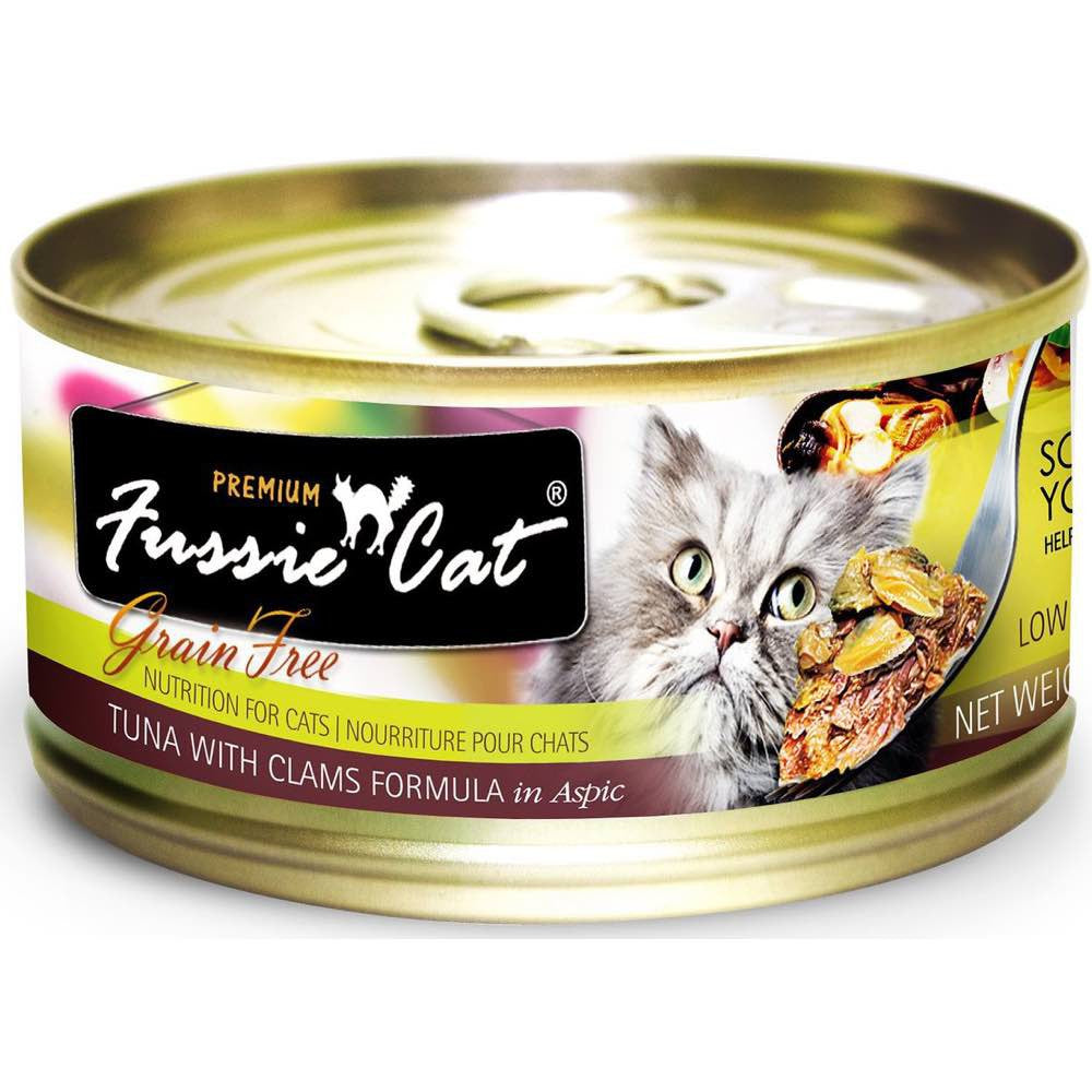 Fussie Cat Canned Premium Tuna With Clams In Aspic [80g X 24cans]