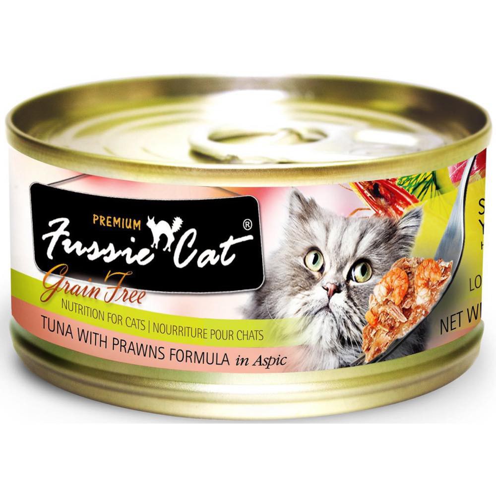 Fussie Cat Canned Premium Tuna With Prawns In Aspic [80g X 24cans]