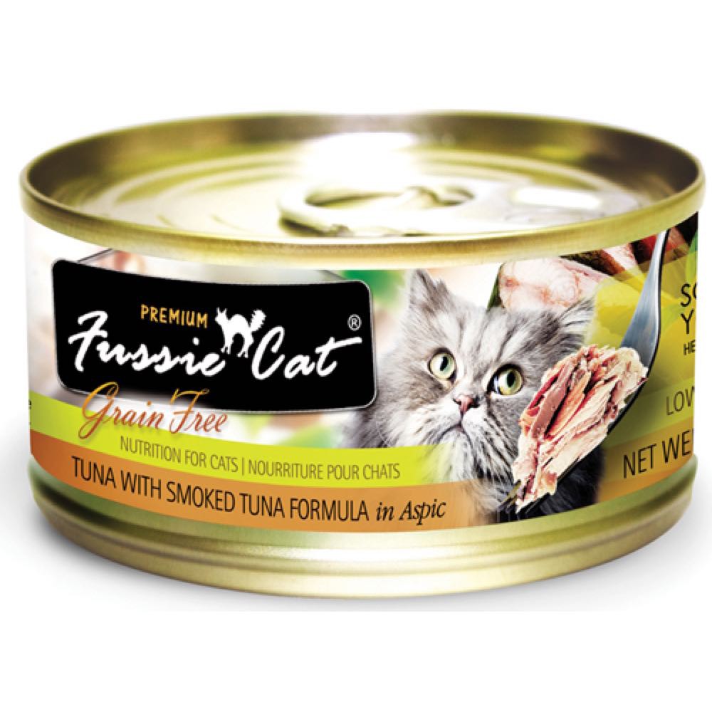 Fussie Cat Canned Premium Tuna With Smoked Tuna In Aspic [80g X 24cans]