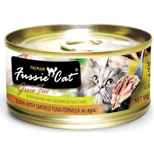 Fussie Cat Canned Premium Tuna With Smoked Tuna [80g X 24cans]