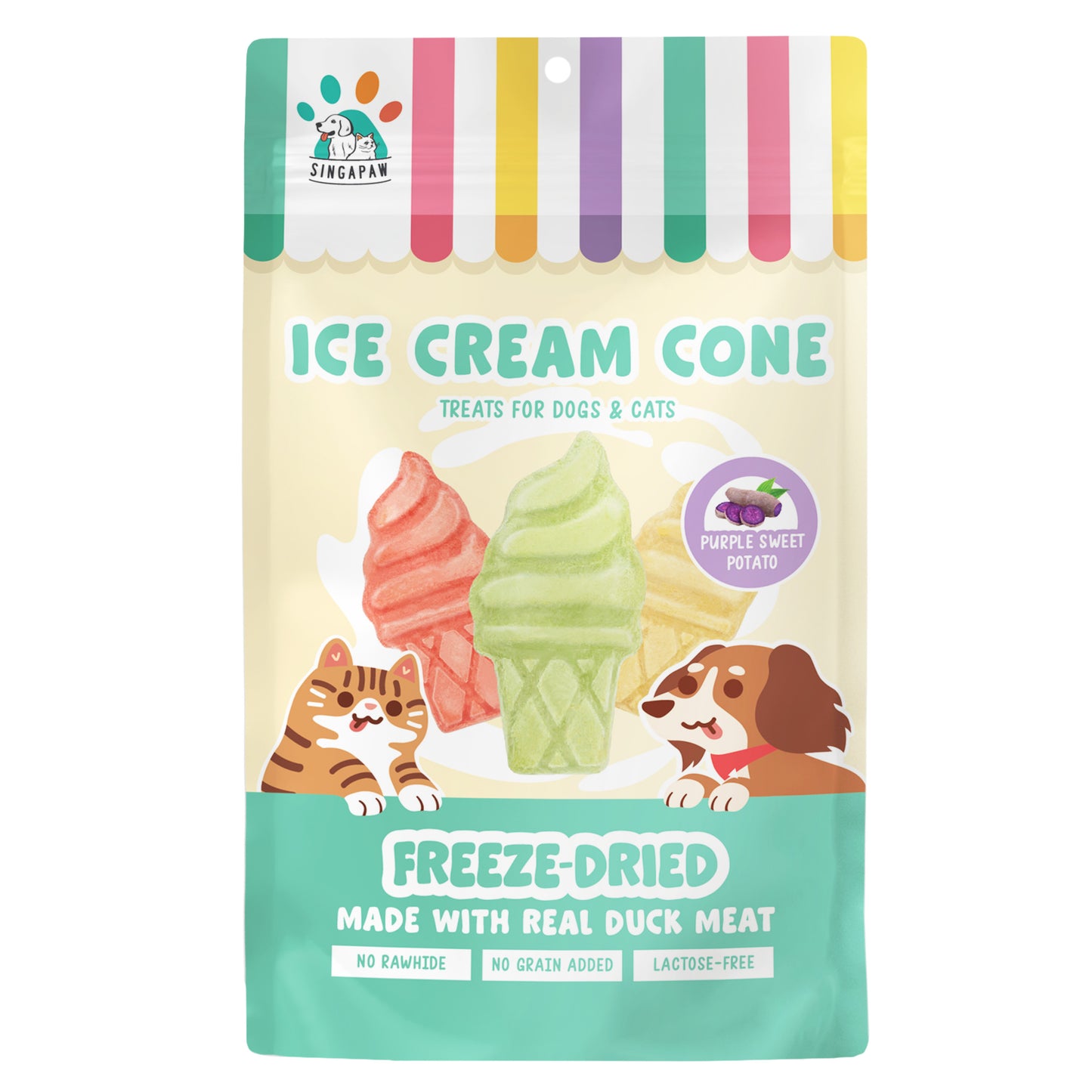 Singapaw Dogs & Cats Treats Freeze Dried Ice Cream Cone