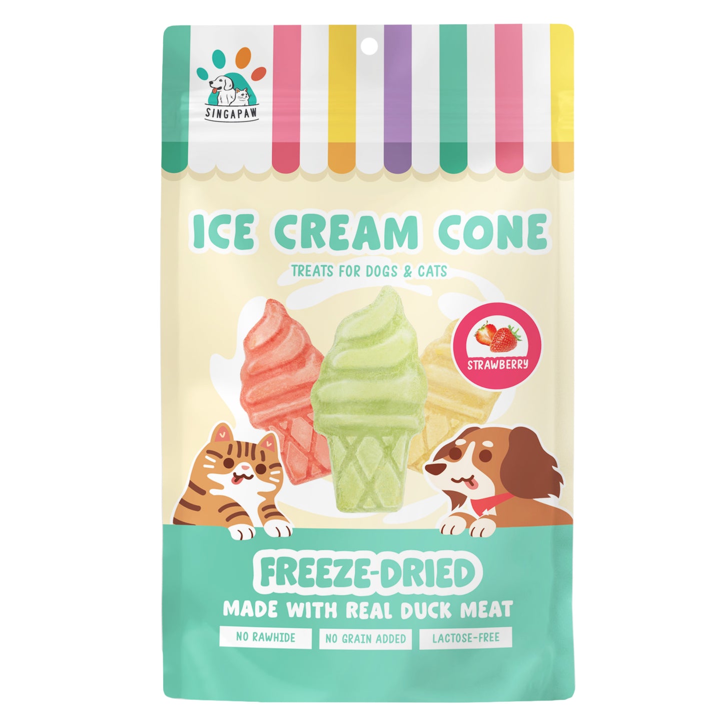 Singapaw Dogs & Cats Treats Freeze Dried Ice Cream Cone