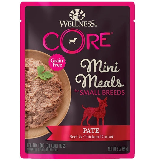 Wellness CORE Small Breed Mini Meals - Pate Beef & Chicken Dinner [3oz x 12]