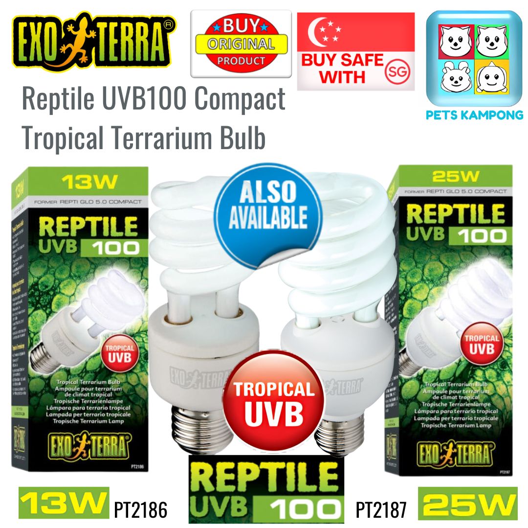 Exo Terra Reptile UVB100 Tropical Terrarium Bulb 13w (PT2186)