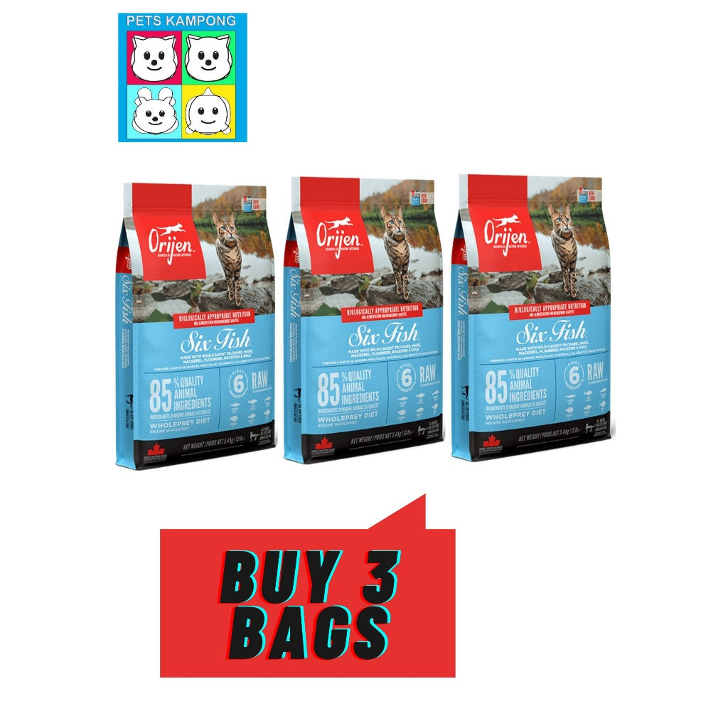 Orijen Cat Six Fish Triple Play 5.4kg x 3 bags