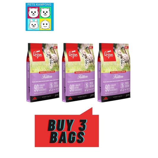 Orijen Kitten Triple Play 5.4kg x 3 bags
