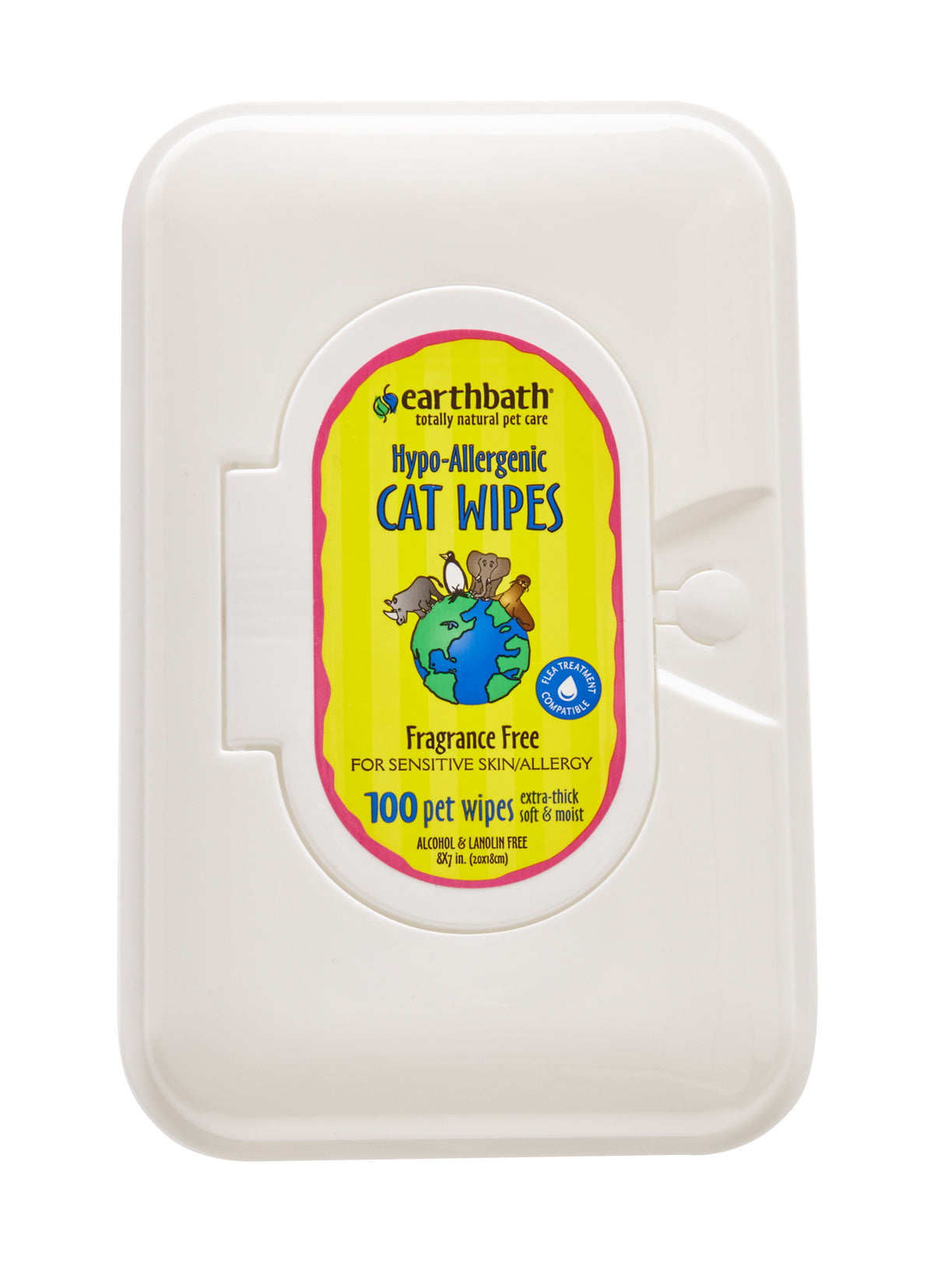 Earthbath Wipes Cat Hypo-Allergenic - 100 pieces