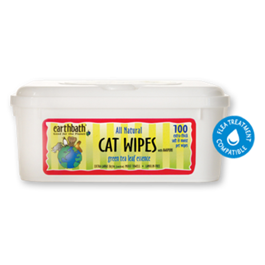 Earthbath Wipes Cat Green Tea Leaf - 100 pieces