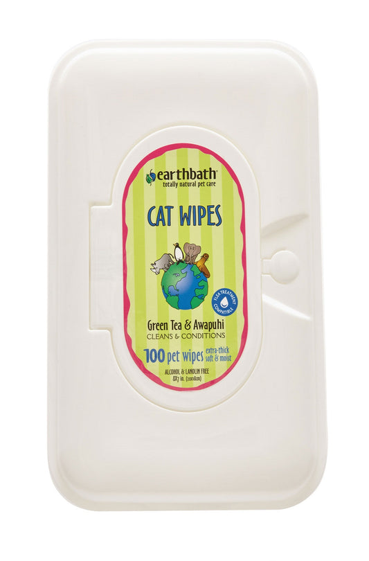 Earthbath Wipes Cat Green Tea Leaf - 100 pieces