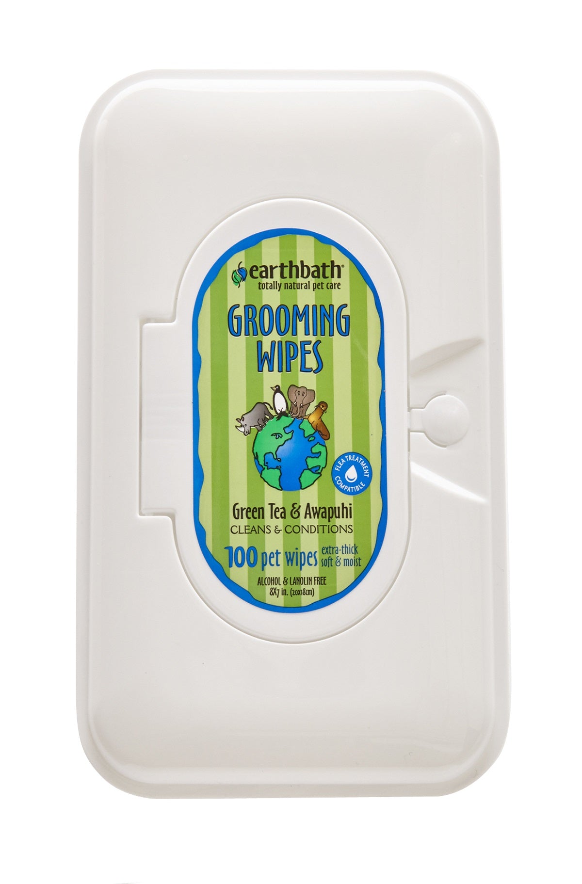 Earthbath Wipes Green Tea Leaf - 100 pieces