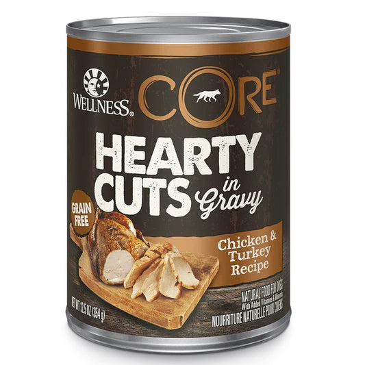 Wellness Dog Core Hearty Cuts Canned Chicken & Turkey Recipe 354g